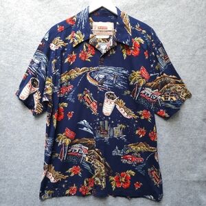 Vintage IN-N-OUT Burger Mens XL Hawaiian Button Up Short Sleeve Shirt Americana